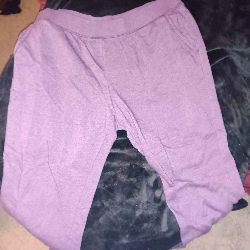 Purple Track Pants with Elastic Waistband and Relaxed Fit